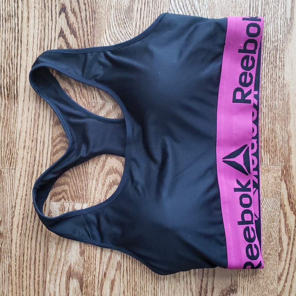 (L/XL) Reebok Racerback Sports Bra Wireless Padded Support Activewear Athletic